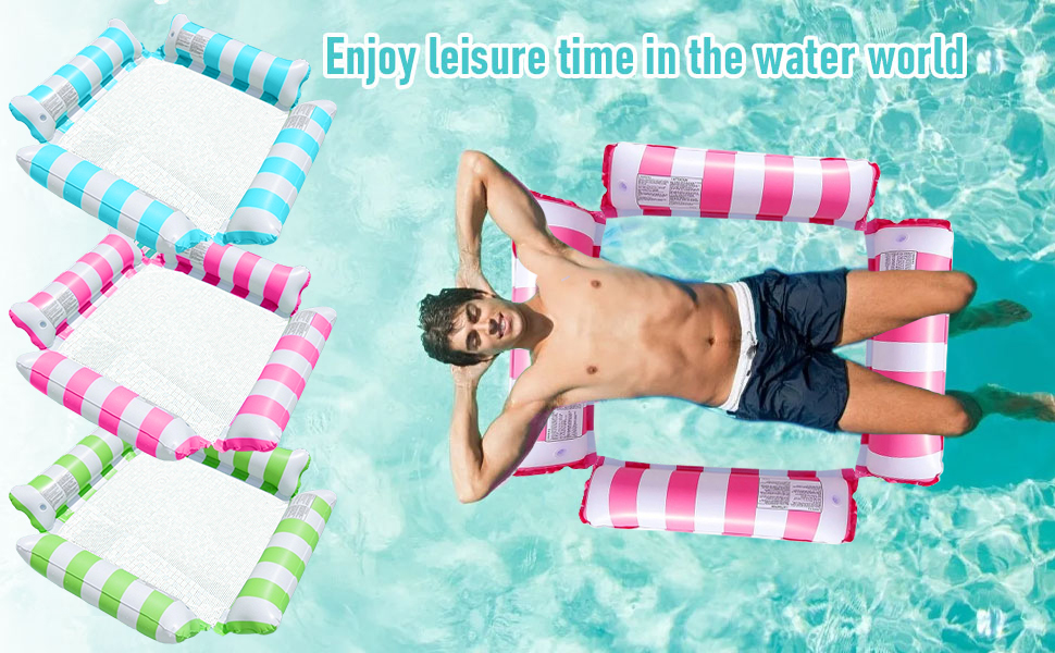 SOMIX Pool Floaties for Adults, 2 Pack Inflatable Pool Float, Water