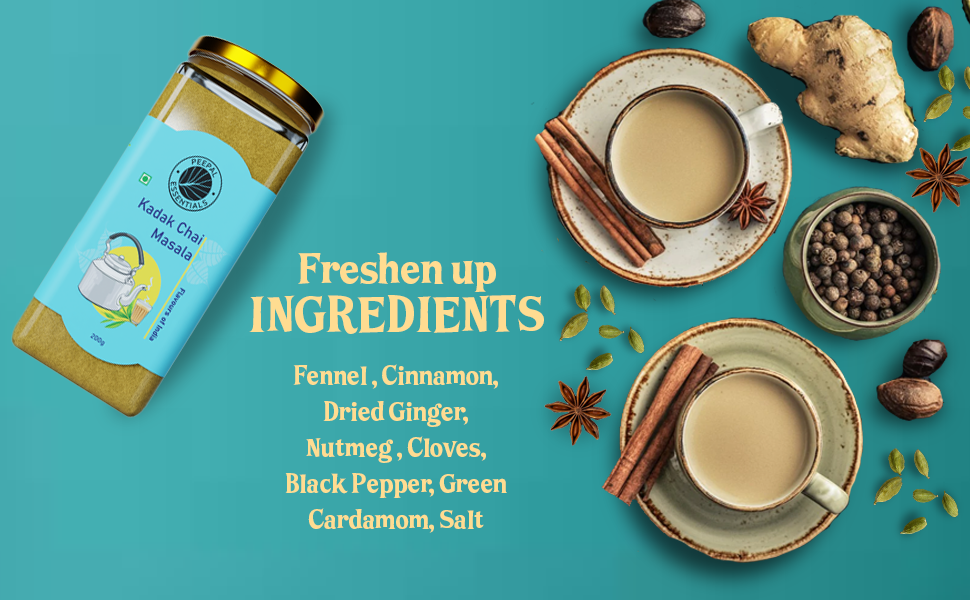 Peepal Essentials Kadak Chai Masala Aromatic Tea Masala Powder with