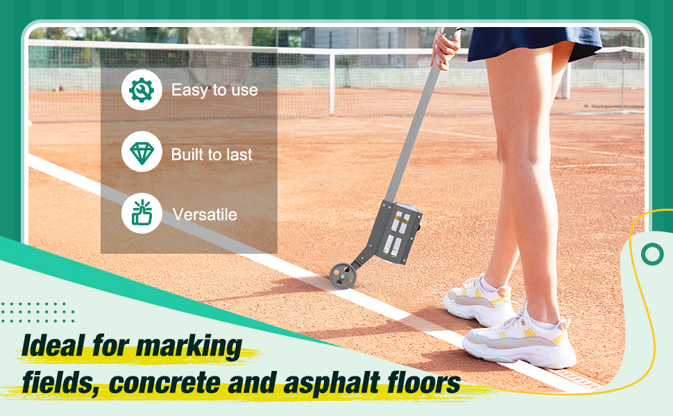 Zonon 1 Piece Industrial Wheeled Marking Wand for Line Paint Stripe Ground Marking