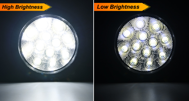 round tail light 4inch 12LED red white trailer truck brake turn signals reverse backup lights