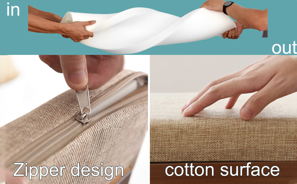 cotton surface + foam inside