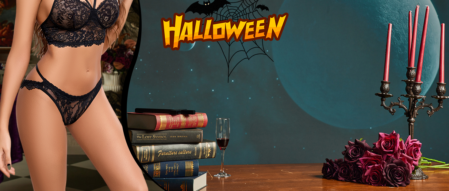 halloween lingerie panties crotchless