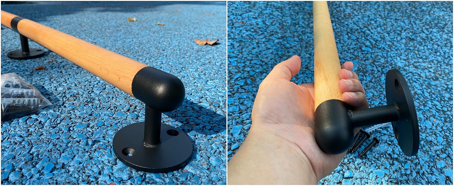 SELEWARE 67 Inch Wood Handrail Indoor Stair Handrail