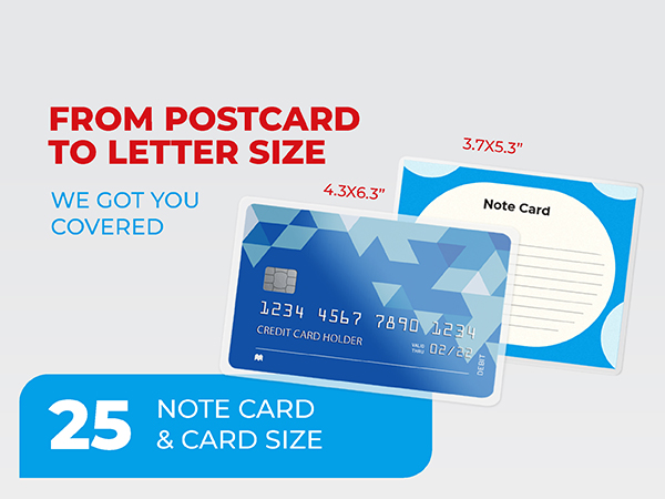 25 note card and 25 card size laminating pouches