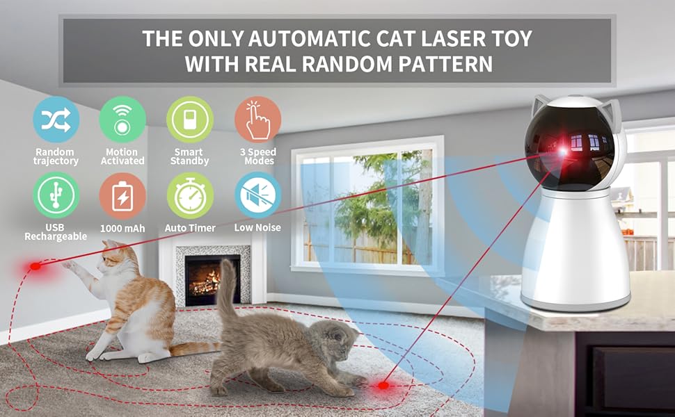 das einzige automatische Katzenlaserspielzeug mit echtem Zufallsmuster