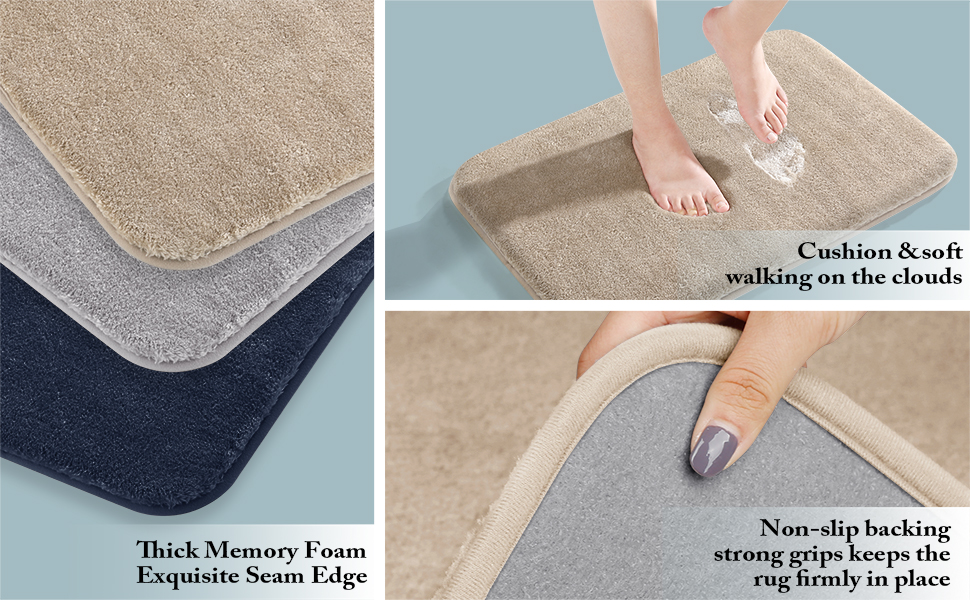 Extra Thick Memory Foam Bathroom Mat, Yimobra Luxury Soft