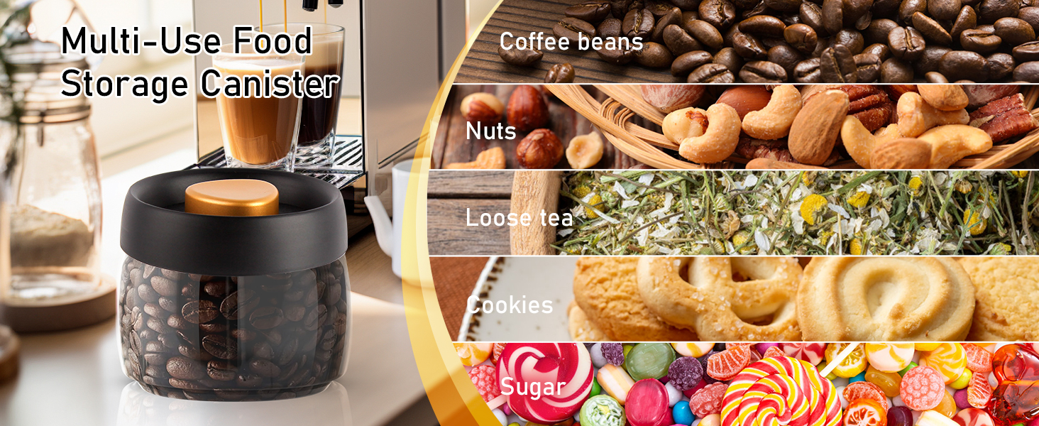 Coffee Storage Container Vacuum Seal for Jars, 13.5 Oz Food