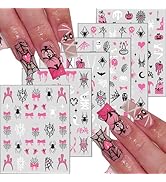 Halloween Nail Art Stickers 3D Self-Adhesive Nail Decals Pumpkin Bat Ghost Sticker for Nails Desi...
