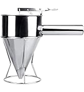 MyLifeUNIT Stainless Steel Pancake Batter Dispenser, Funnel Dispenser with Stand for Takoyaki and...