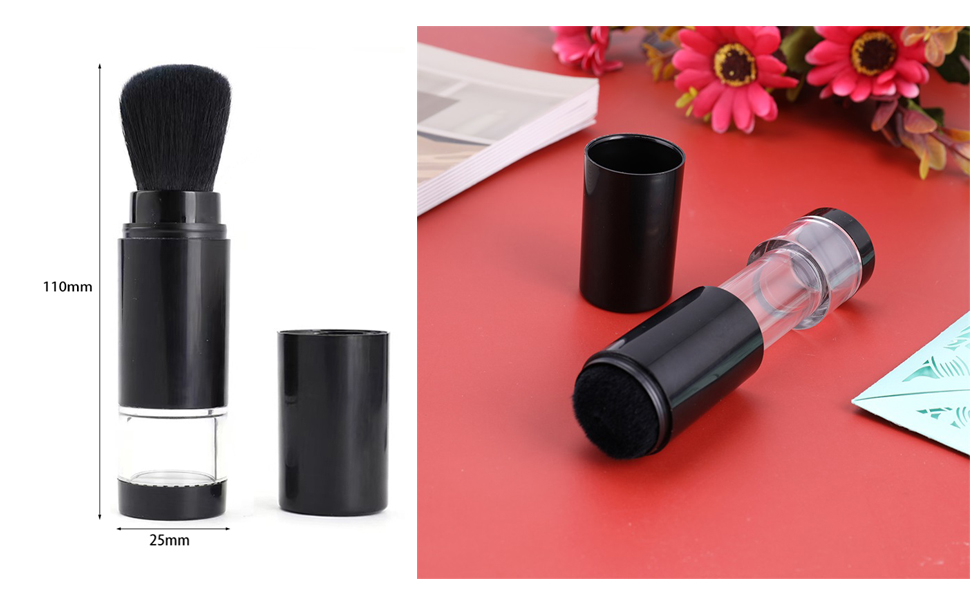 Compact and portable More complete coverage and less powder left behind on paper.