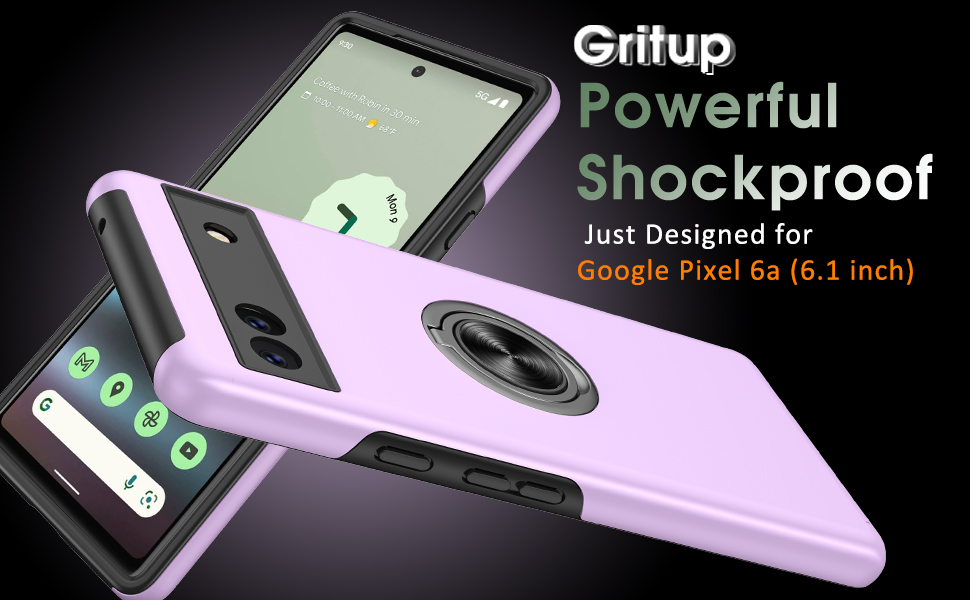 Gritup Pixel 6A Case, Google Pixel 6A Case with HD Screen Protector, Shockproof