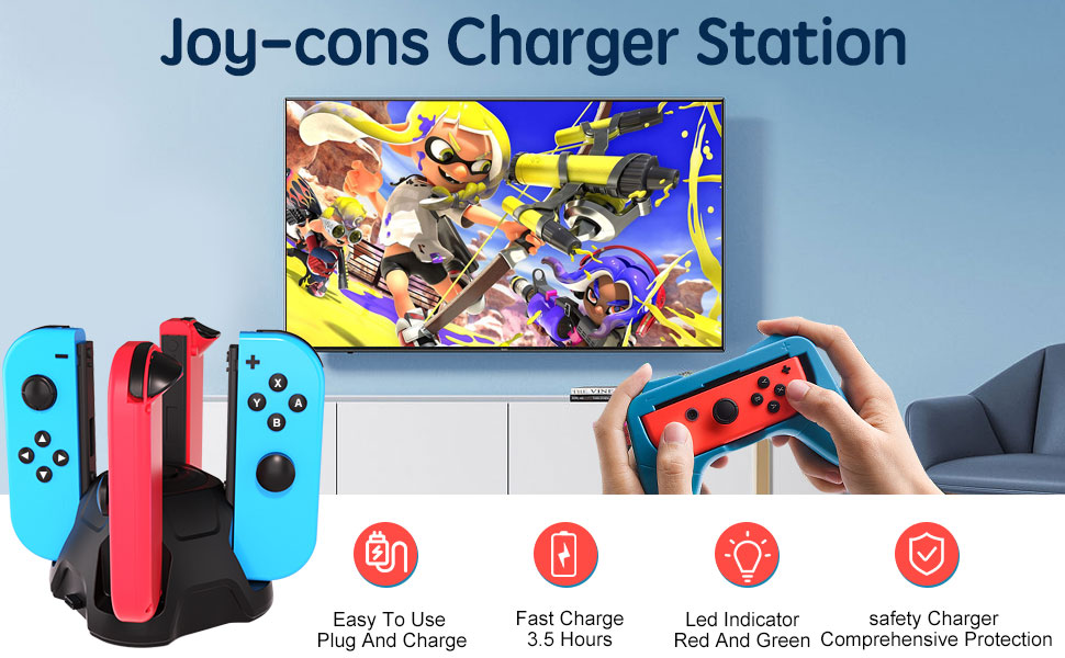 Charging Dock Compatible with Nintendo Switch Joycons & OLED Model,Joy Cons Charger
