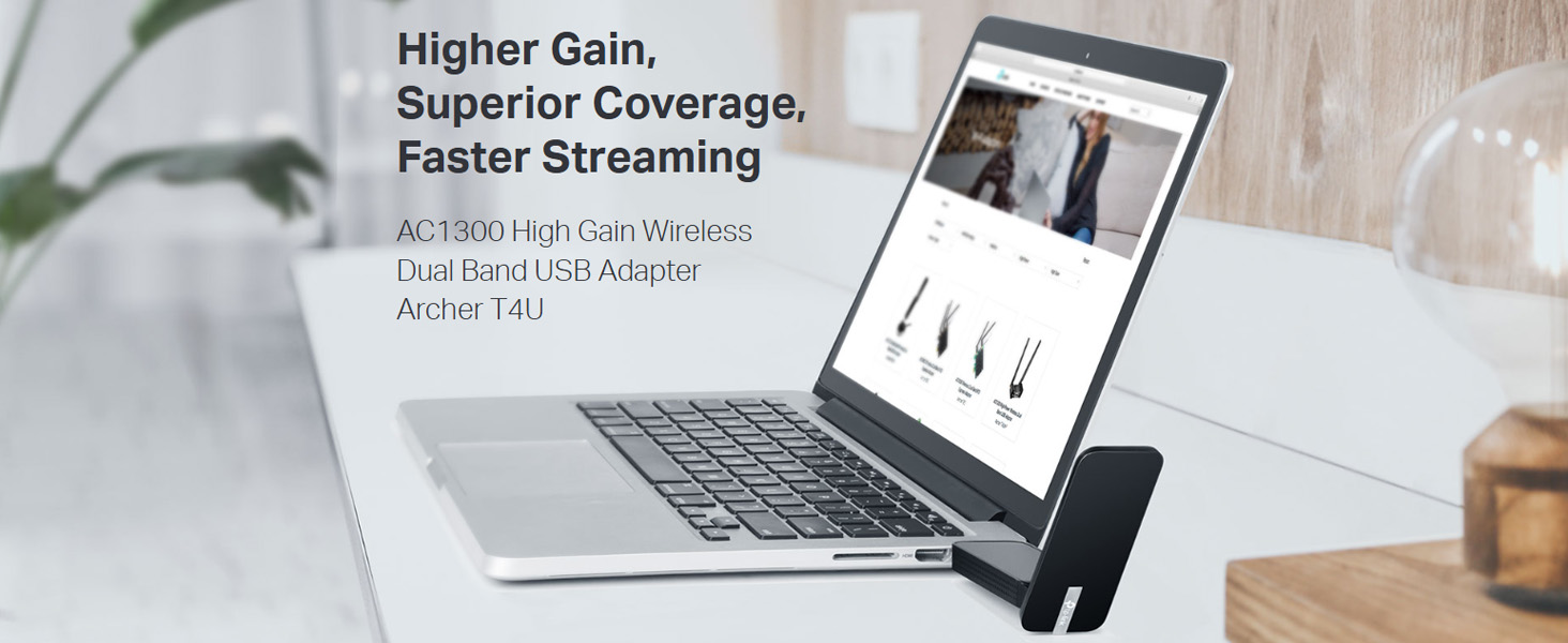 Archer T4U AC1300 High Gain Wireless Dual Band USB Adapter