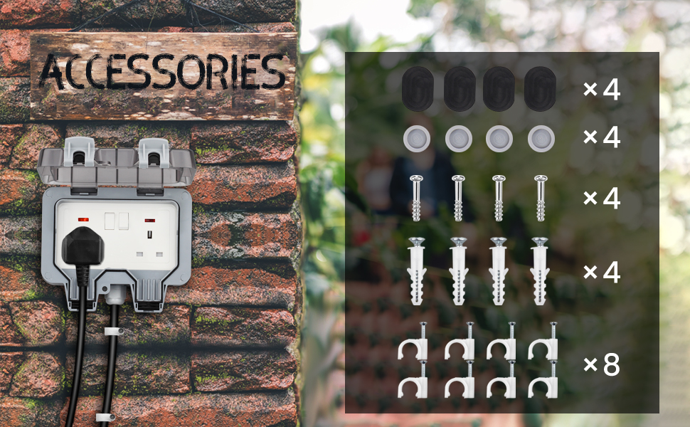 Outdoor Plug Sockets Waterproof 3m Extension Lead Ip66 Weatherproof