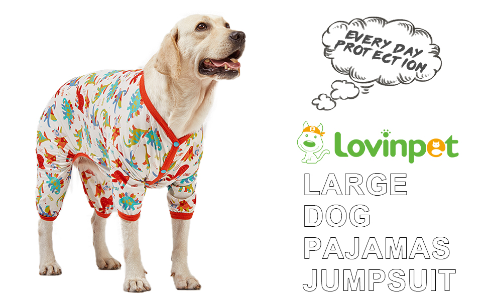 LovinPet Large Dog Pajamas, Undershirt for Dog Coats, Anti