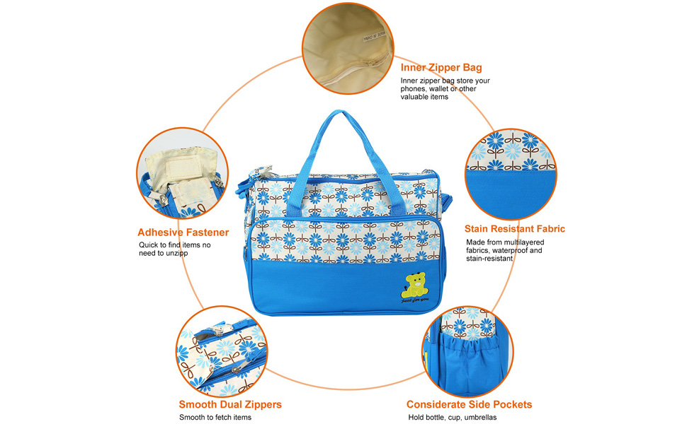 Diaper Bag Tote Set, Baby Essentials Baby Bag