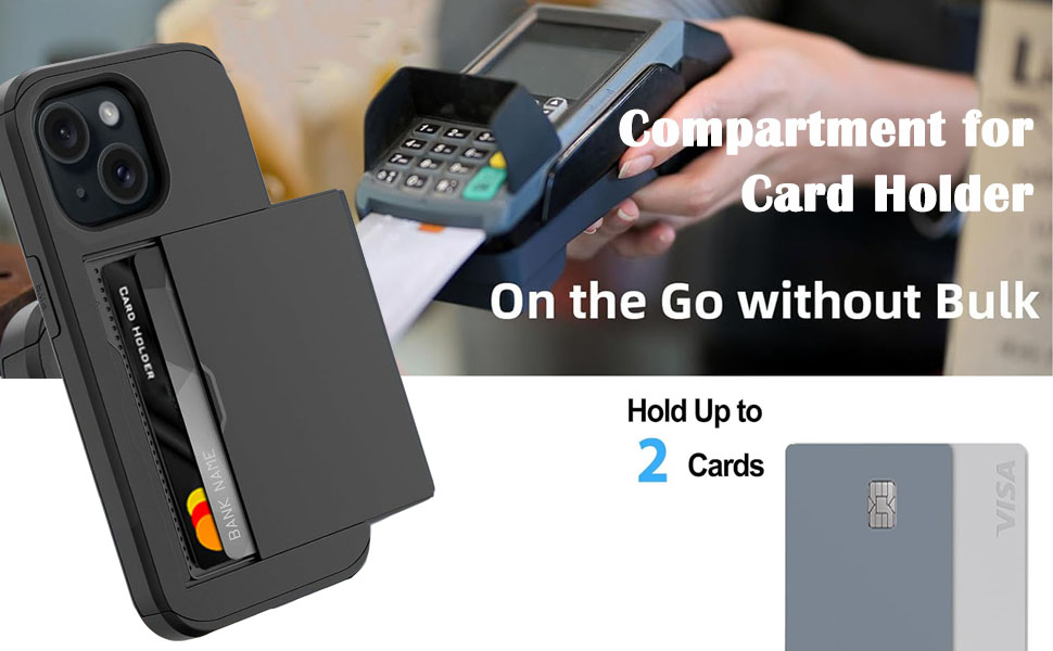 Capa para celular com 2 cartões de crédito