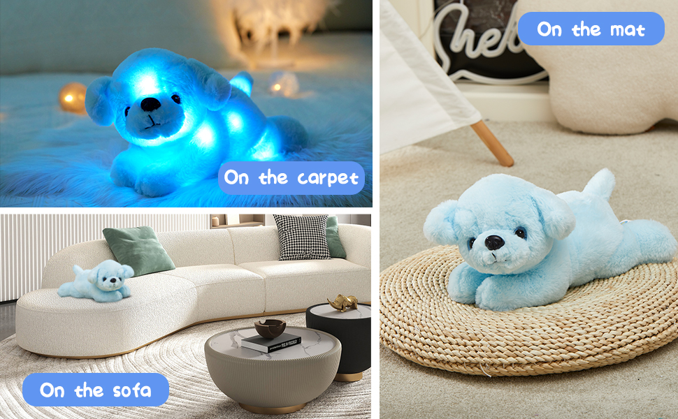 Glow Guards 15'' Blue Light up Puppy Dog Stuffed Animal