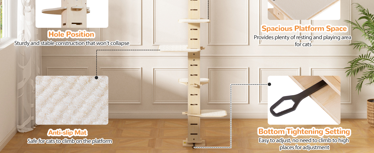 COZIWOW Floor-to-Ceiling Cat Tree