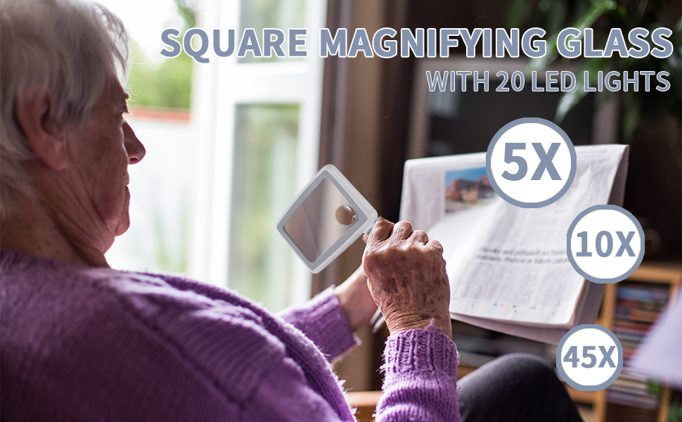 magnifying glass with light