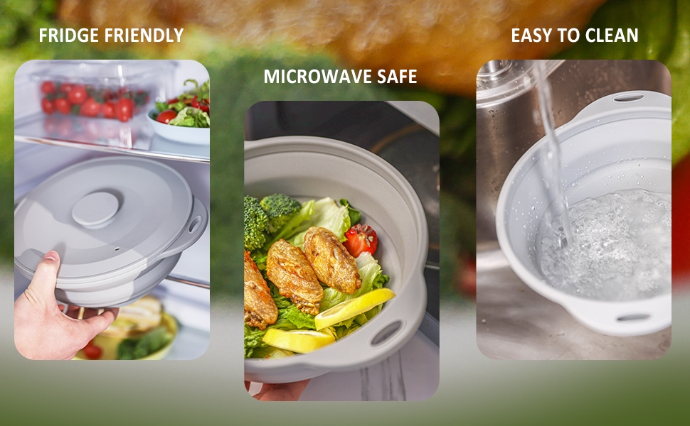 Jovilife Collapsible Bowl Set 64 oz Collapsible Salad Bowl