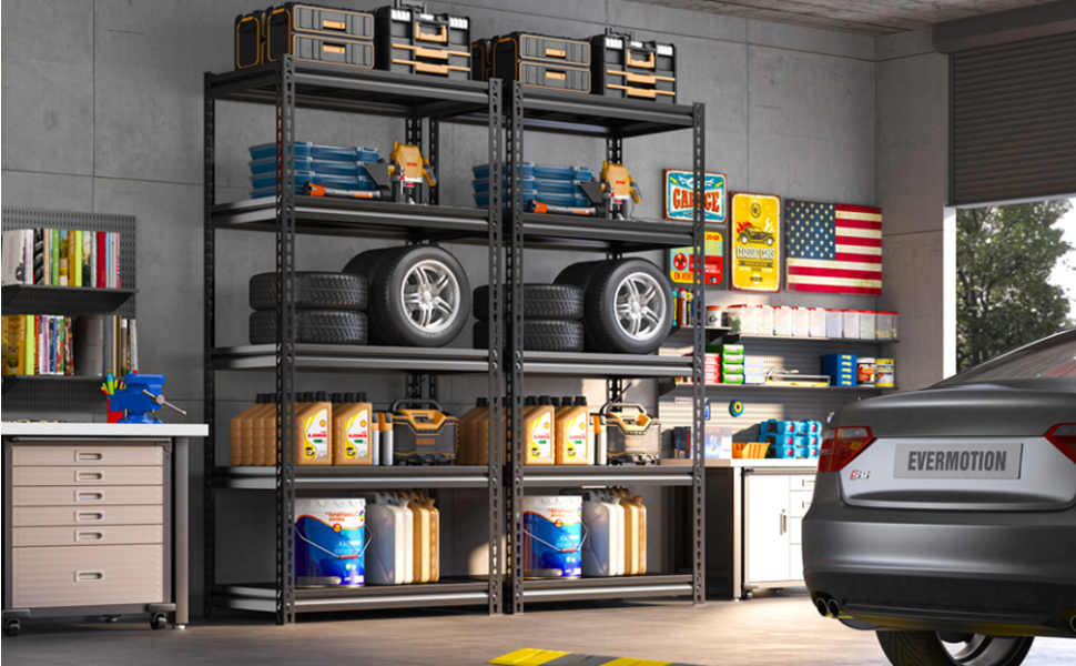 REIBII Garage Shelving Heavy Duty, 72" Garage Storage