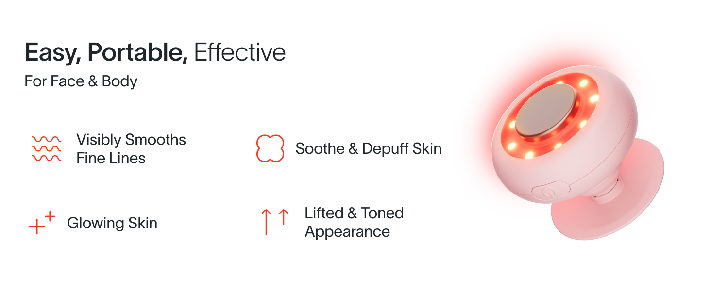 Solawave mini LED light therapy 2 in 1 portable easy to use wrinkles youthful skin face body