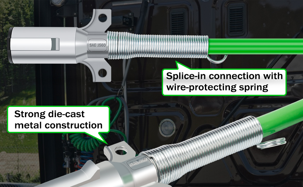 CheeMuii 2 Pack 7 Way Trailer Cord 12 FT ABS Electrical