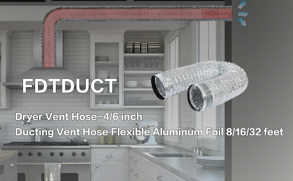 Flexible Dryer Vent Duct Hose 4 inch 16 Feet Extra Thick