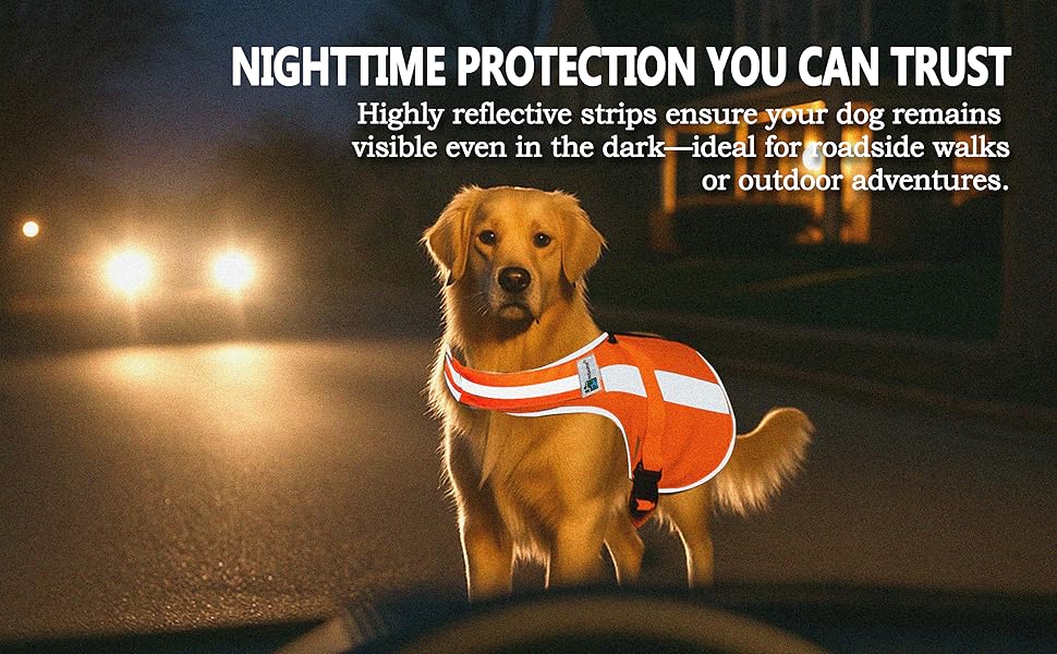 Reflective Dog Safety Vest Details Night Reflective Effect