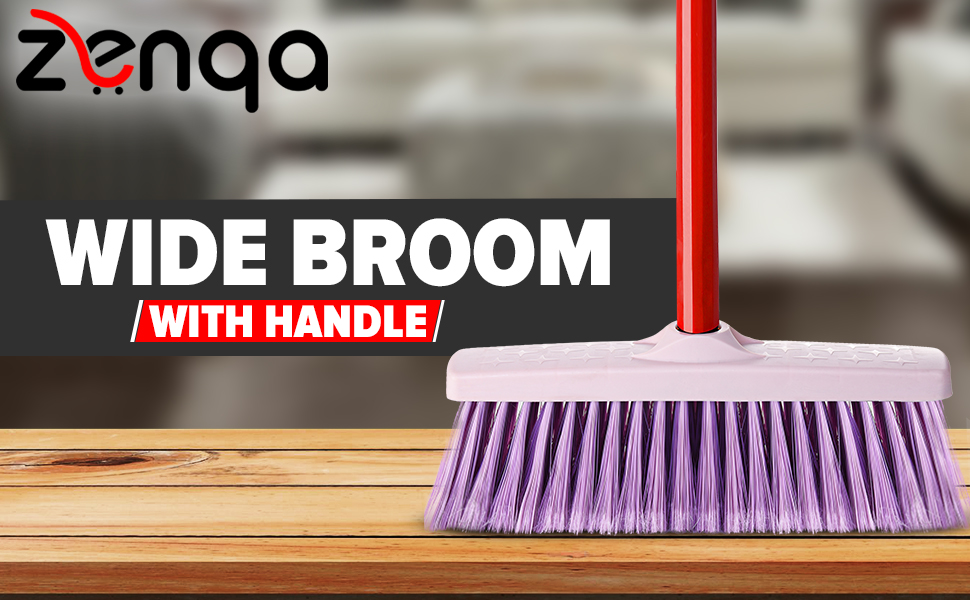 Soft Bristle Indoor Kitchen Sweeping Broom Modern Silver And Black