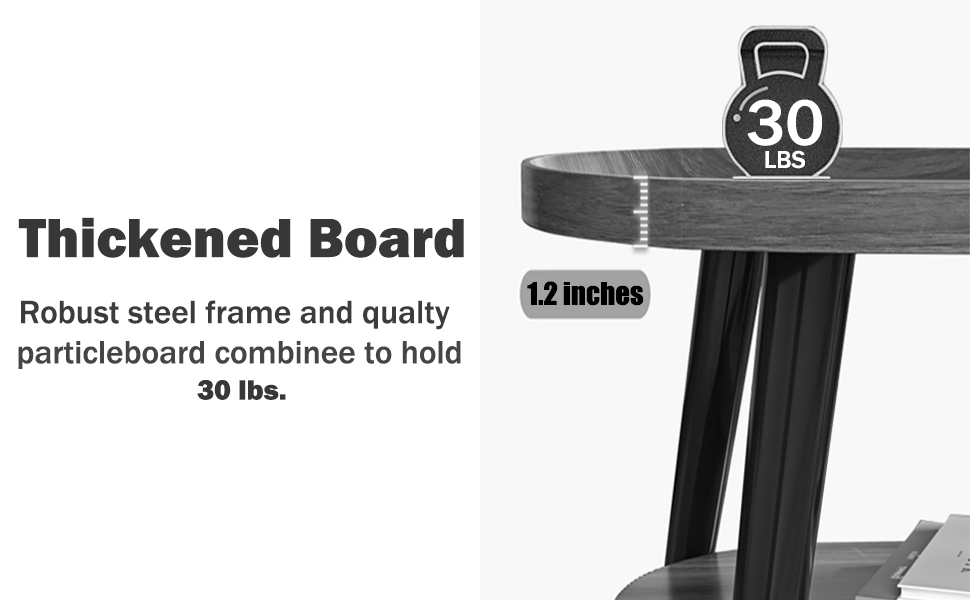 FANTERSI Small Round Side Table, 2Tier Side Tables for