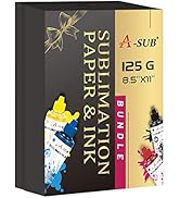 A-SUB Sublimation Paper 125gsm and Sublimation Ink Bundle Kit for Heat Transfer on Tumblers, Tee ...