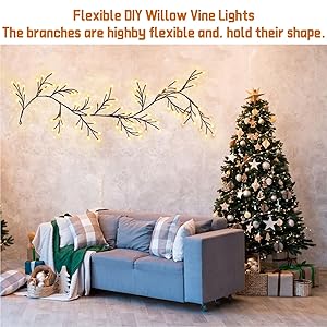 led tree branch lights for wall