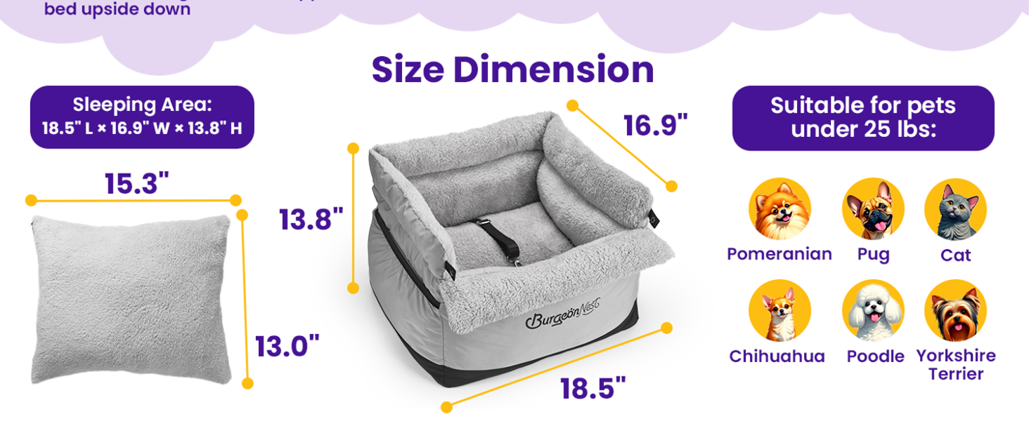 size dimension 25lbs 0-15lbs