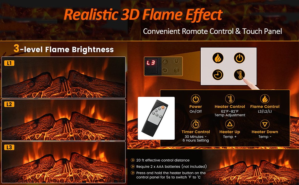 Electric fireplace heater