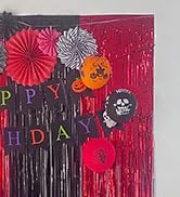 Foil Fringe Curtain Party Decorations, Melsan 3.2 x 8 ft Metallic Tinsel Curtains Streamer Ba...