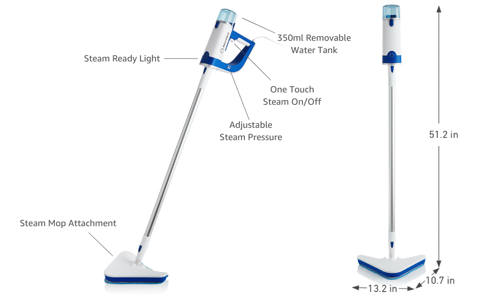 Reliable Pronto Plus 300CS 2In1 Steam Cleaner with Fast Heatup, Long Steam Time
