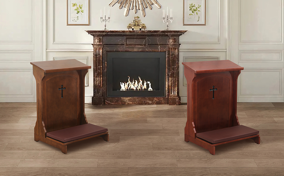 Amazon.com: LUE BONA Prayer Bench Stool, Wooden Padded Kneeling Stool
