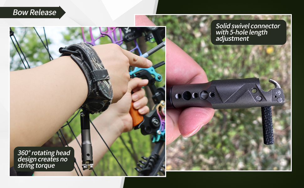 FENJANER Archery Release Bow Release with Wriststrap for Compound Bow Outdoor Hunting Shooting Camo