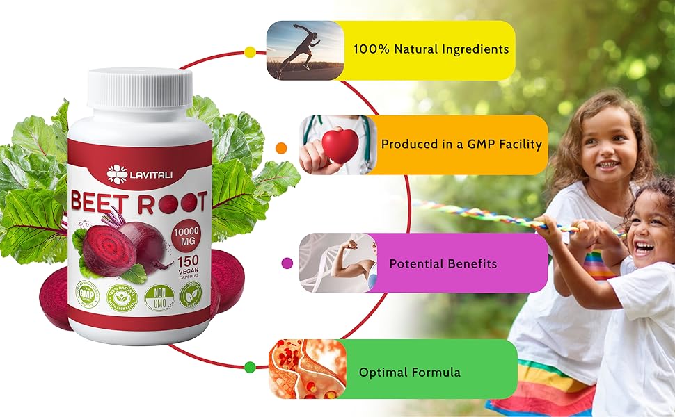 LaVitali 150 Beet Root Extract Capsules, 1000mg per Serving