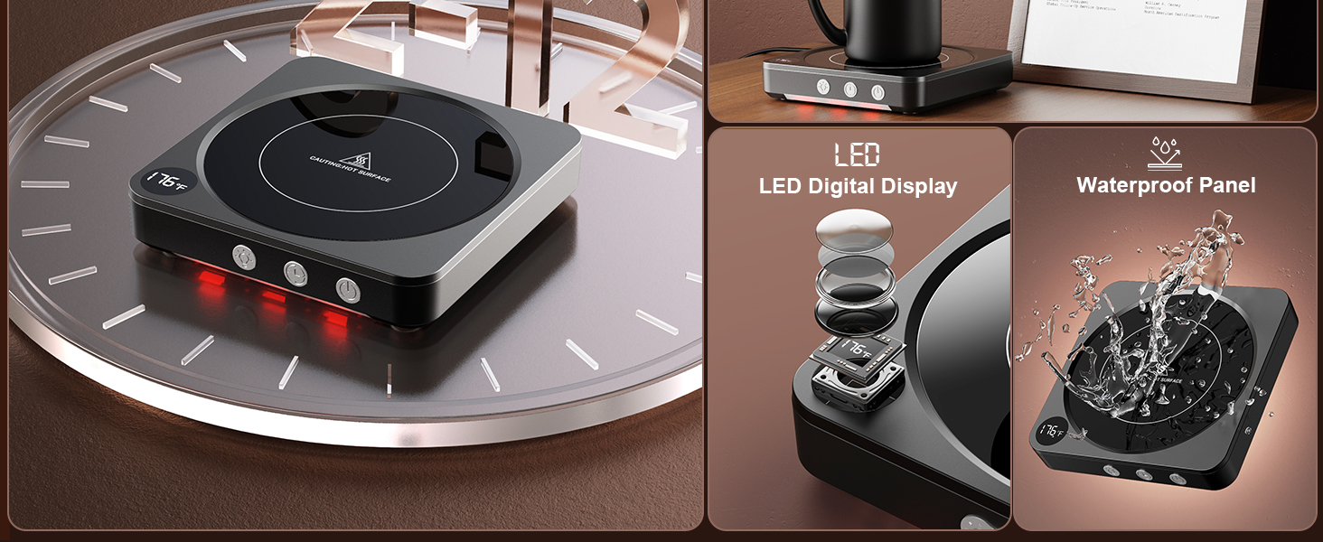 coffee warmer plate;  coffee cup warmer cordless;  warmer;  cordless candle warmer; 