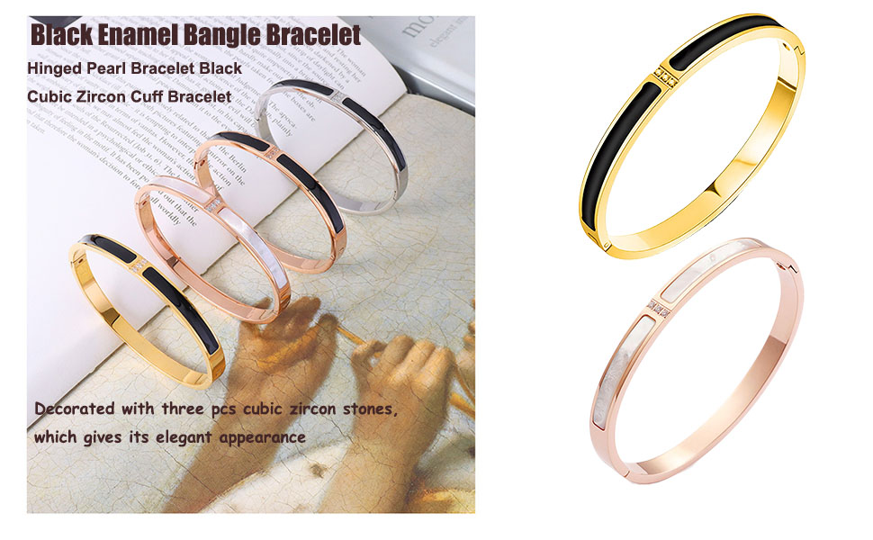 Amazon.com: Lvla Gan Classic Enamel Bangle Bracelet, Cubic
