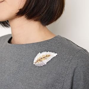 【uki】紙ヒコーキブローチ、ハートピン ビーズキット 『オートクチュールビーズ刺繍キット ホワイト