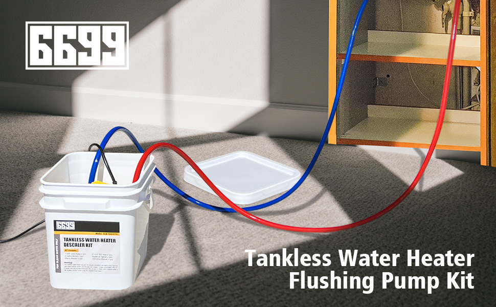 6699 Tankless Water Heater Flushing Kit Includes 1/6HP Submersible Sump