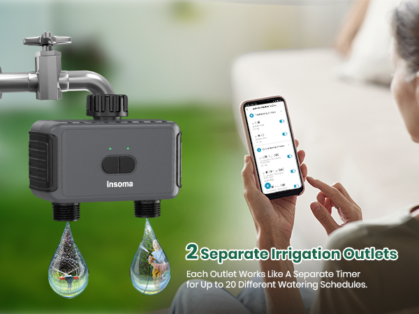 2 Outlet WiFi Water Timer