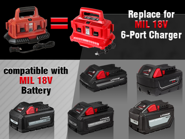 Amazon.com: DSANKE 48-59-180618V 6-Port Lithium-Ion Charger