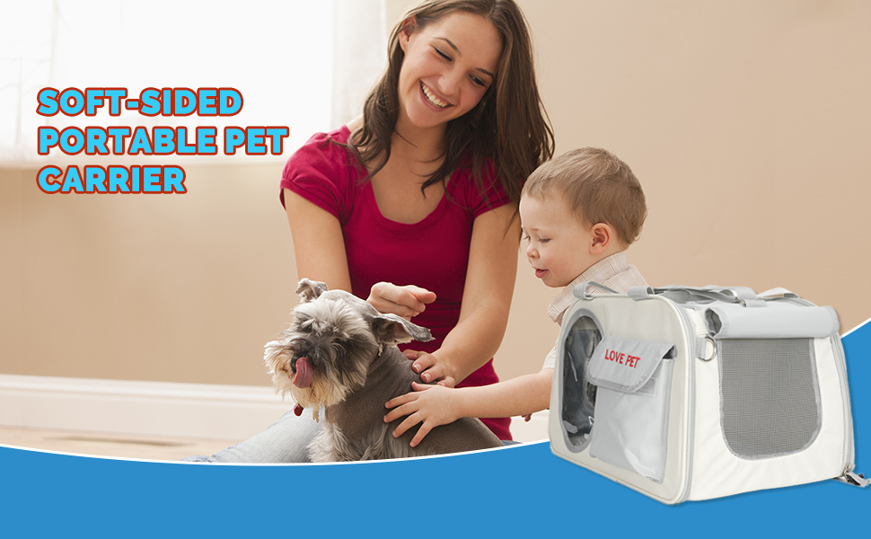 Cat Carrier, Dog Carrier, SoftSided Small Pet Carrier for