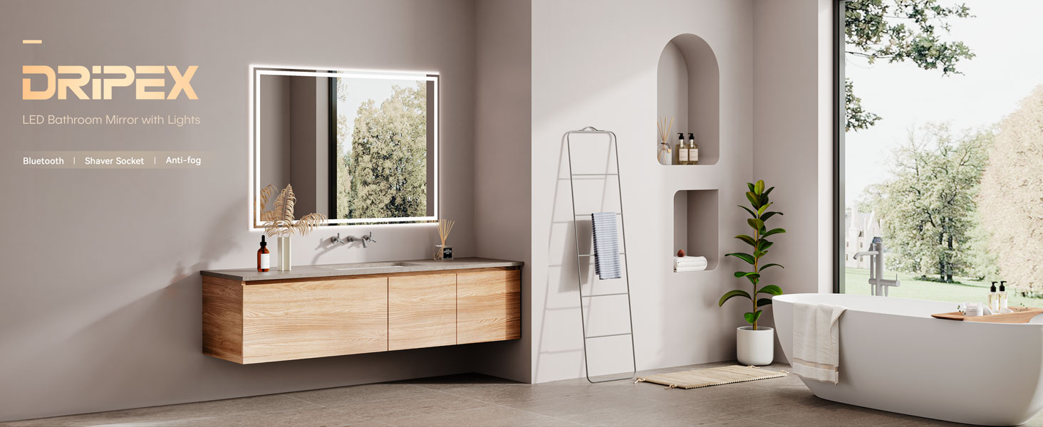 Dripex Bluetooth LED Bathroom Mirror
