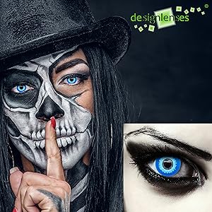 Blaue Elfen Augen hoher Tragekomfort leicht einzusetzen ohne Stärke weißer GOT Wanderer Kostüm